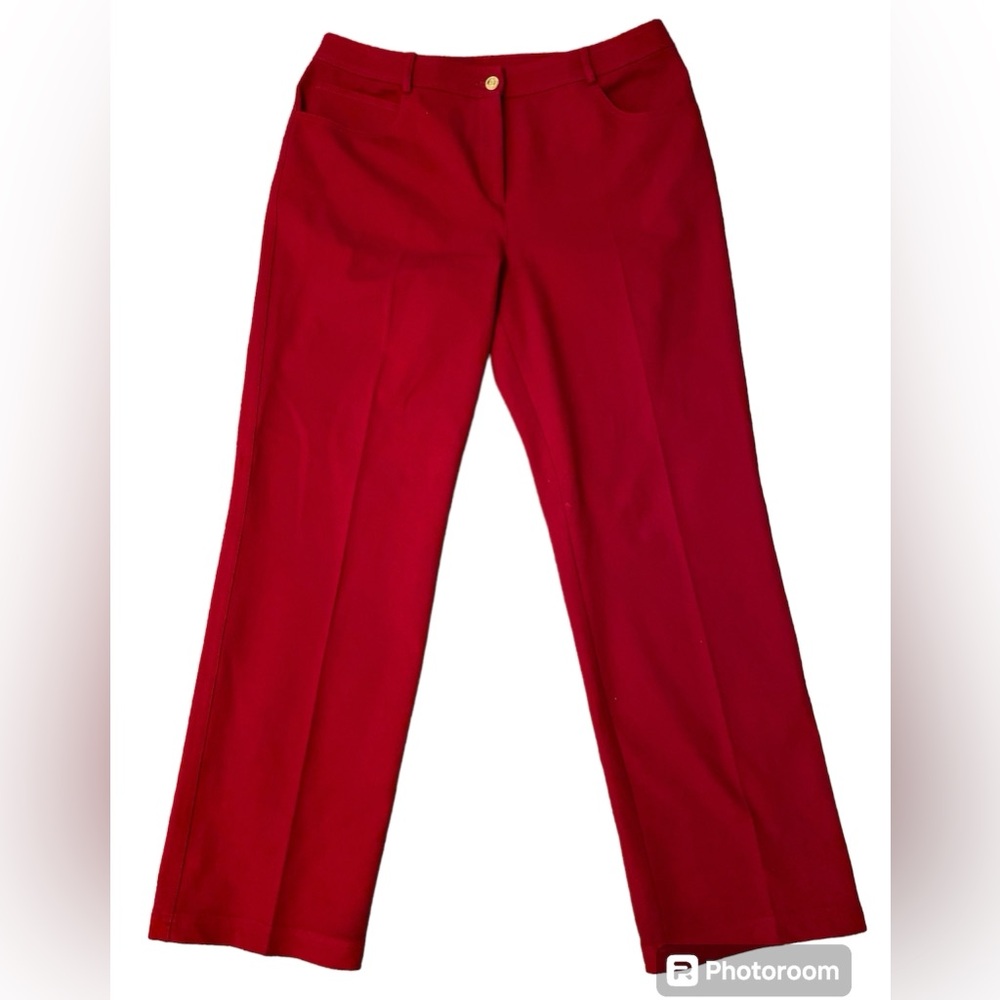 St. John women’s Red Straight Leg Pants Size 12